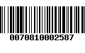 Código de Barras 0070810002587