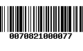 Código de Barras 0070821000077