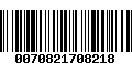 Código de Barras 0070821708218