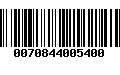 Código de Barras 0070844005400