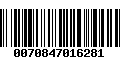 Código de Barras 0070847016281