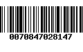 Código de Barras 0070847028147