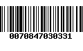 Código de Barras 0070847030331