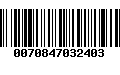 Código de Barras 0070847032403