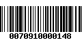 Código de Barras 0070910000148