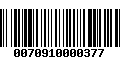 Código de Barras 0070910000377