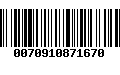 Código de Barras 0070910871670