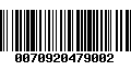 Código de Barras 0070920479002