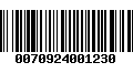 Código de Barras 0070924001230