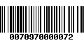 Código de Barras 0070970000072