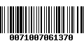 Código de Barras 0071007061370