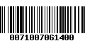 Código de Barras 0071007061400