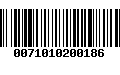 Código de Barras 0071010200186