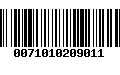 Código de Barras 0071010209011