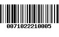 Código de Barras 0071022210005