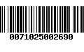 Código de Barras 0071025002690