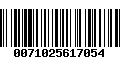 Código de Barras 0071025617054