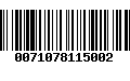 Código de Barras 0071078115002