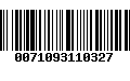 Código de Barras 0071093110327