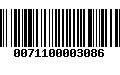 Código de Barras 0071100003086