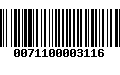 Código de Barras 0071100003116