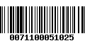 Código de Barras 0071100051025