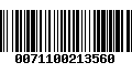 Código de Barras 0071100213560