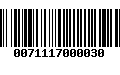 Código de Barras 0071117000030