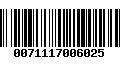 Código de Barras 0071117006025