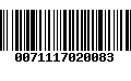 Código de Barras 0071117020083