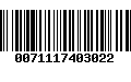 Código de Barras 0071117403022