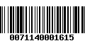 Código de Barras 0071140001615