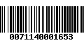 Código de Barras 0071140001653