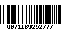 Código de Barras 0071169252777