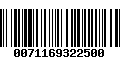 Código de Barras 0071169322500