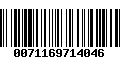 Código de Barras 0071169714046