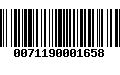 Código de Barras 0071190001658