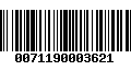 Código de Barras 0071190003621