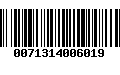 Código de Barras 0071314006019