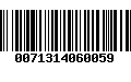 Código de Barras 0071314060059