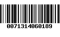 Código de Barras 0071314060189