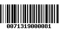 Código de Barras 0071319000081