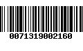 Código de Barras 0071319002160