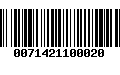 Código de Barras 0071421100020