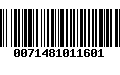 Código de Barras 0071481011601