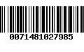 Código de Barras 0071481027985