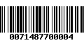 Código de Barras 0071487700004