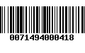 Código de Barras 0071494000418