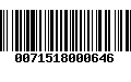 Código de Barras 0071518000646