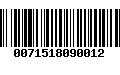 Código de Barras 0071518090012